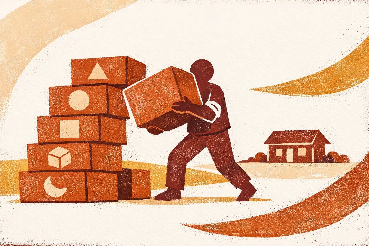 Editorial illustration for "The quarterly schlep inventory" — Marga Haus Perspectives