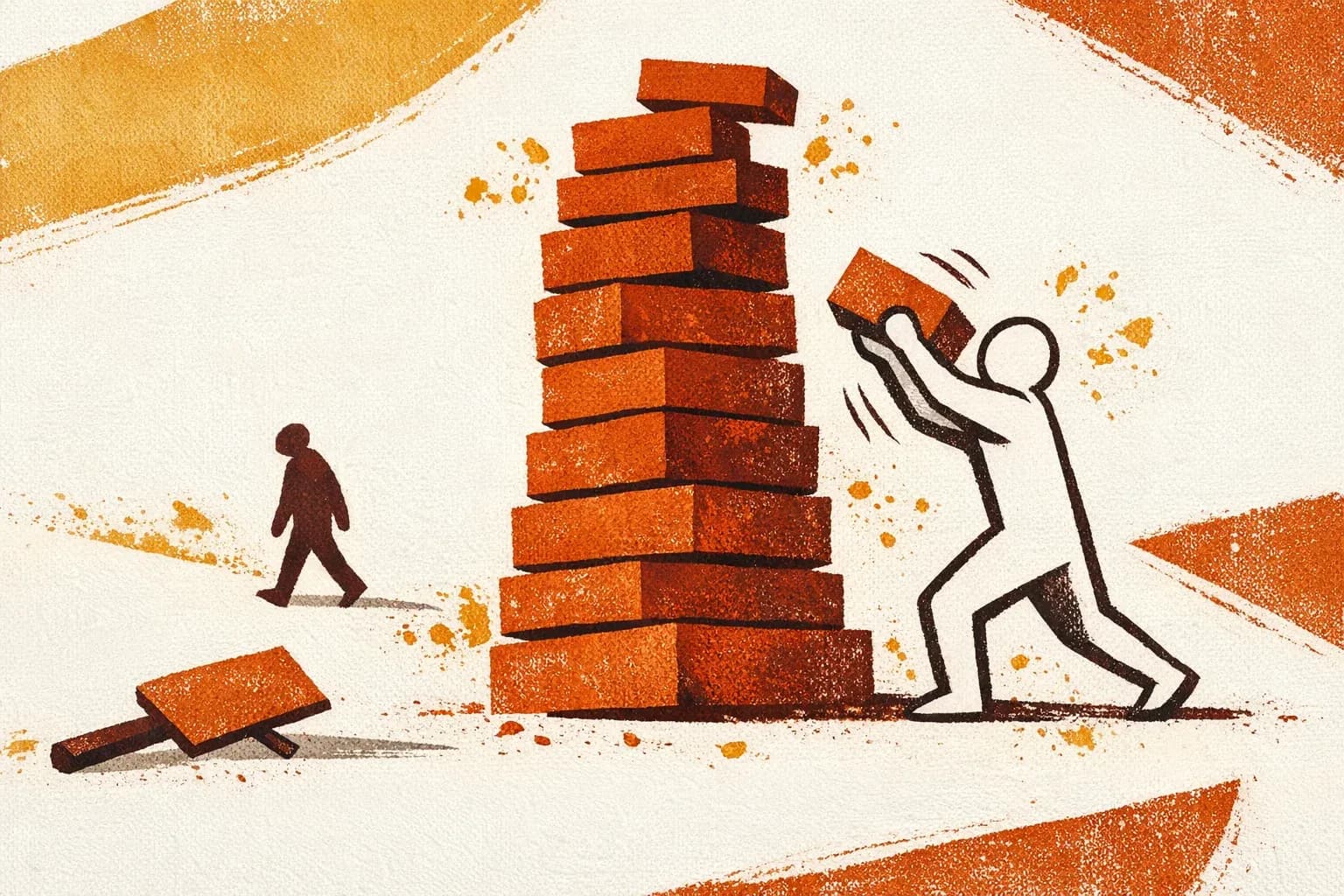 Editorial illustration for "The week you should have stopped building" — Marga Haus Perspectives