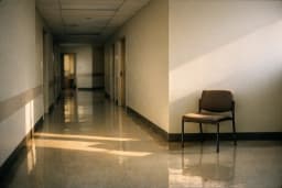 An empty pre-employment medical clinic corridor with morning light
