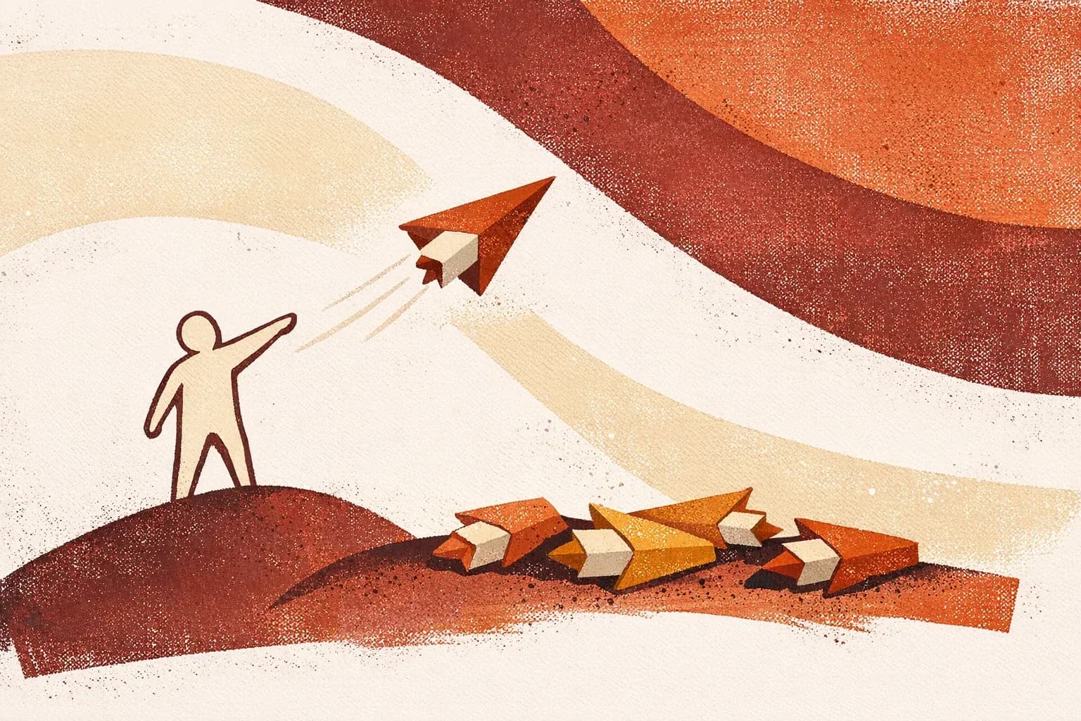 Editorial illustration for "Eight MVPs in, I stopped calling them MVPs" — Marga Haus Perspectives
